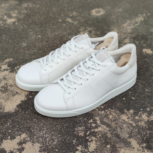 ECCO爱步男士百搭低帮板鞋小白鞋