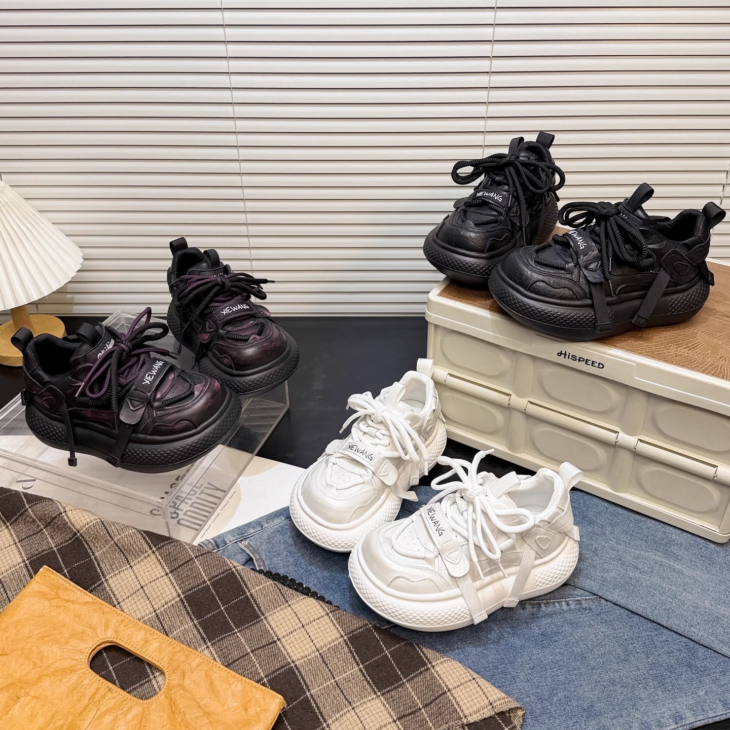 日本OFFCAT真皮松糕厚底小白鞋女2026款面包板鞋百搭休闲运动鞋潮