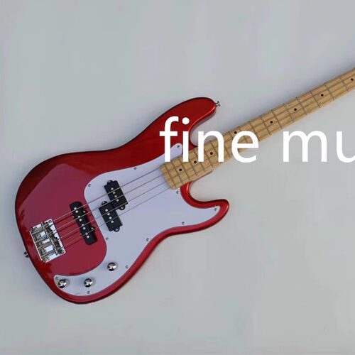 银粉红学生练习电贝司metal red electric bass guitar