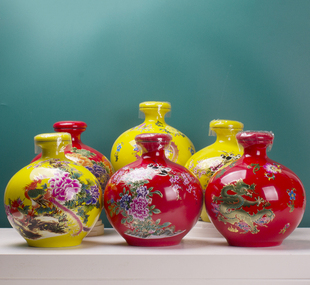 5斤装 景德镇陶瓷酒瓶酒坛酒罐密封泡酒瓶酒壶酒具白酒龙纹花鸟图