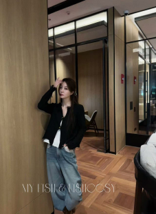 棉麻质感大网眼金属扣开衫 特价 毛边设计 韩国货 不退换