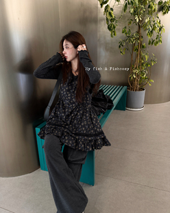 新品 连衣裙韩国2025冬季 夏威夷人鱼 连衣裙无袖 叠穿小花裙