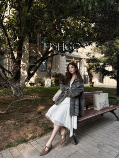 不规则剪裁松紧腰仙女纱裙