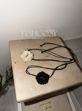 浪漫春日 手工花朵项链 韩国新品立体抽拉绳颈链超美锁骨链myfish