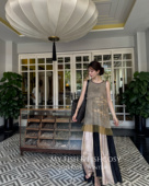 高品 超柔软亲肤 晕染拼接无袖 慵懒艺术气质 连衣裙 全部实拍图