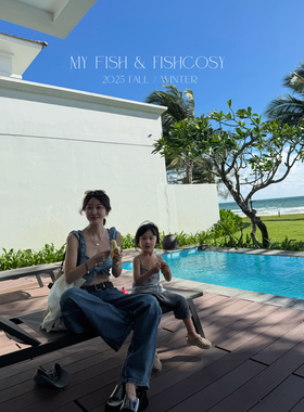 鱼鱼自留款！太帅了  韩国现货 立体剪裁宽腿复古水洗牛仔裤