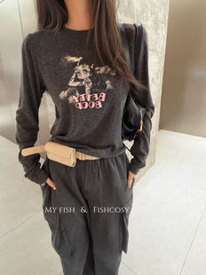 印花打底 甜酷贝蒂 韩国新品 正肩t Fishcosy国内已定 Betty含羊毛