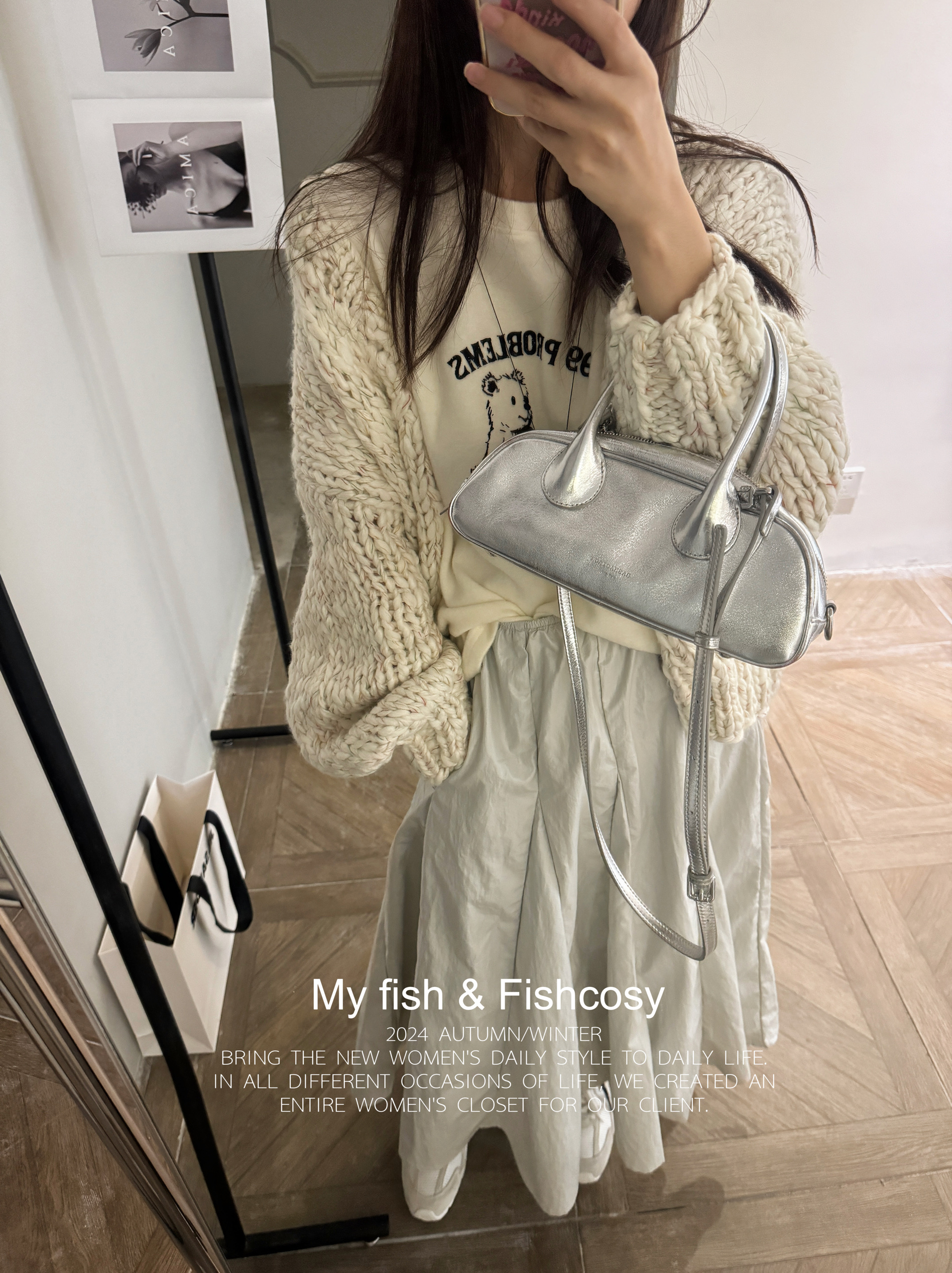 韩代现货！重工手钩棒针 慵懒加厚针织开衫毛衣外套 夏威夷人鱼