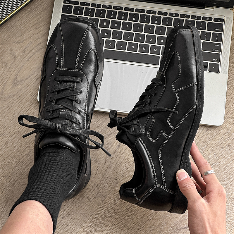 【香港&轻奢】复古皮鞋男士德训鞋男2025新款休闲透气阿甘鞋