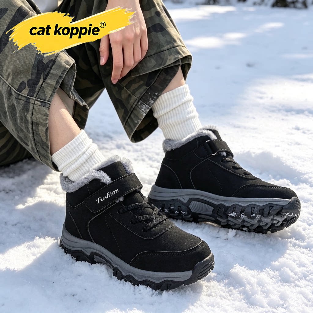 Cat Koppie棉鞋男士户外冬季加绒加厚雪地厚底登山防滑保暖棉靴