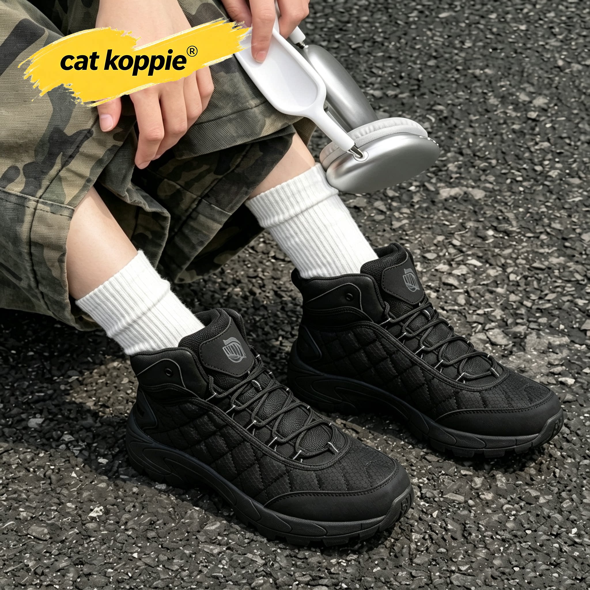 Cat Koppie秋冬季户外登山鞋徒步防水防滑战术靴男士沙漠工装靴