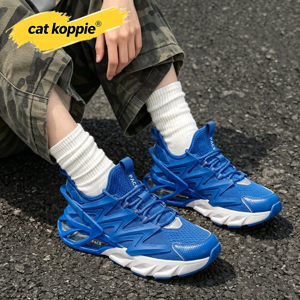 Cat Koppie男鞋秋季透气网面老爹鞋减震运动足弓支撑飞织跑步鞋