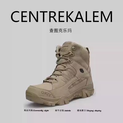 【美国CENTRE KALEM 专柜】高帮男鞋户外休闲沙漠登山靴潮男士鞋