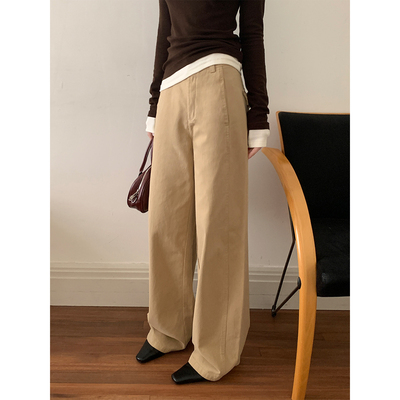 实拍2025新款高腰立体剪裁弯刀裤休闲裤秋冬百搭镰刀裤香蕉裤3920