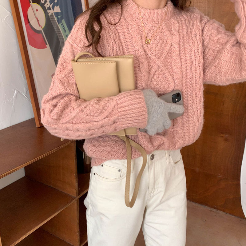 Real shot autumn and winter 2020 new twist little pullover with sweater for female sisters