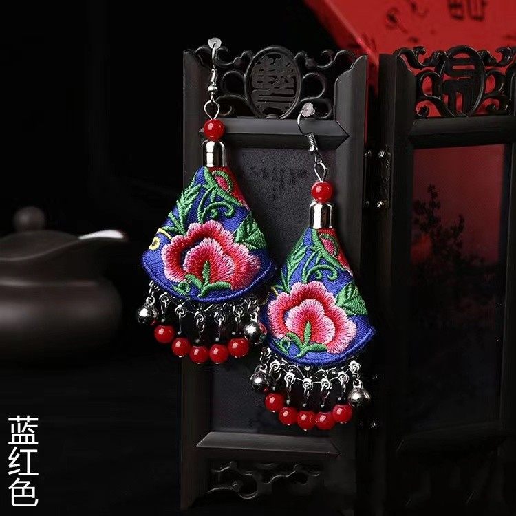 云南民族风手工布艺耳饰特色复古刺绣长流苏耳环藏银,饰品/流行首饰/时尚饰品新,耳环,淘宝优惠券,粉丝福利购,淘宝优惠卷