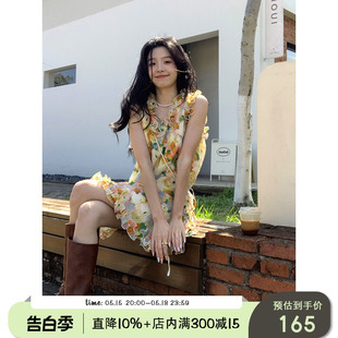 背心裙连衣裙 yesroom「巴塞罗那街头」度假甜美法式 碎花花朵无袖