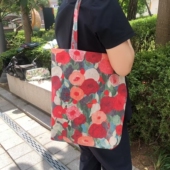 韩国东大门代购 wingins棉麻材质随身便携大容量单肩女包