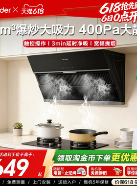 海尔出品统帅吸油烟机IC196侧吸家用厨房大吸力吸油机官方正品
