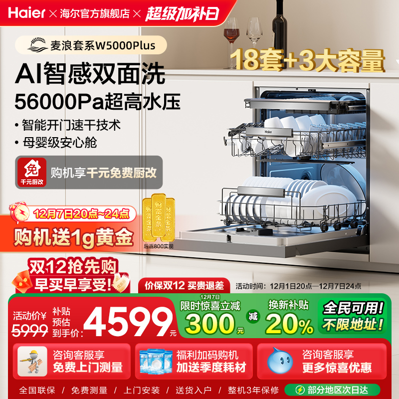 海尔18套双面洗洗碗机W5000Plus