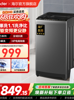 直驱变频海尔出品统帅波轮洗衣机12kg家用全自动大容量533