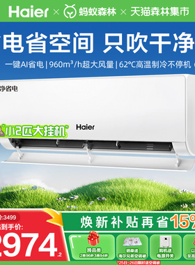 [纯铜管]海尔空调净省电官方新一级能效2匹变频冷暖家用挂机48E1