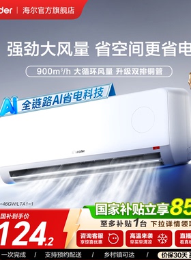 统帅空调2匹双排纯铜管神机一级能效挂机海尔出品超省电Air46LTA1