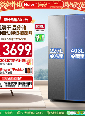 政府换新补贴海尔冰箱630L对开双开门大容量一级能效家用风冷无霜