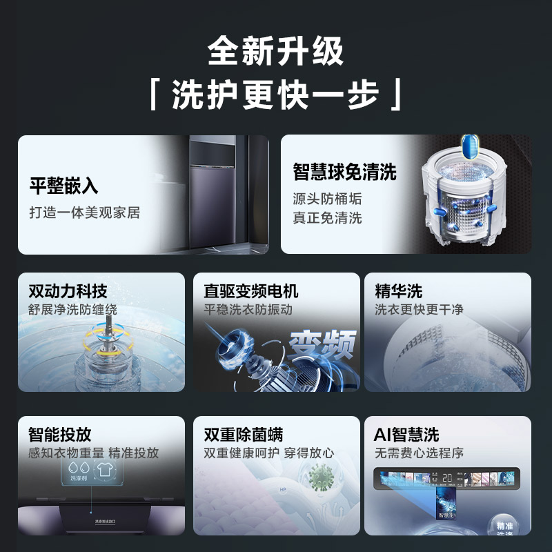 海尔波轮双动力全自动家用洗衣机10公斤XQS100-MBDE689出租房宿舍