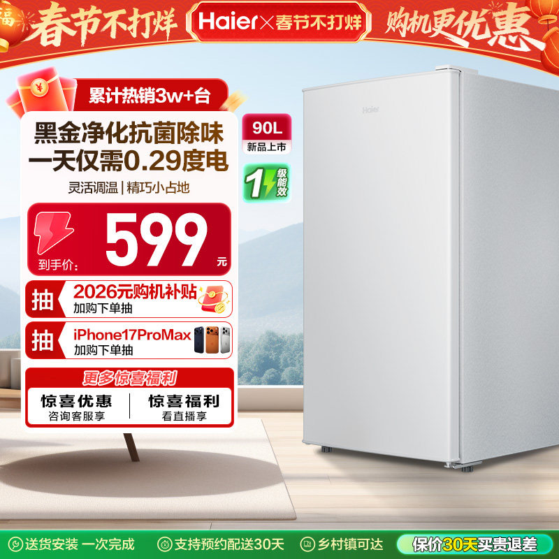 Haier/���� BC-90GHSDE0W9 90�� ���� С�������� ��Ƶ һ����Ч ���� 