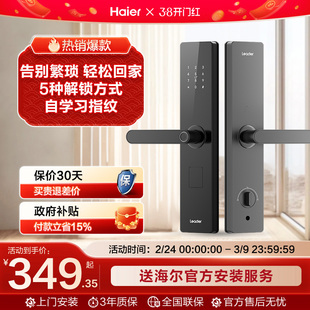 海尔智家统帅Leader智能门锁家用入户门指纹密码锁公寓电子锁E200