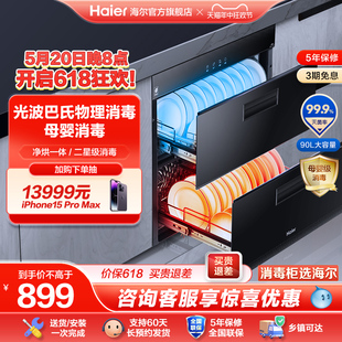 Haier/海尔烘干消毒碗柜家用厨房嵌入式光波巴氏碗筷消毒柜12LCS