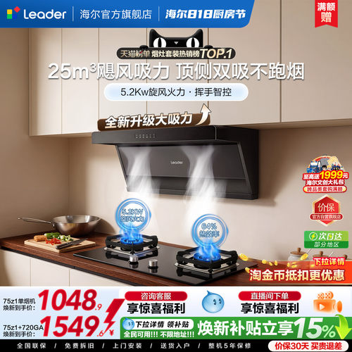 统帅顶侧双吸油烟机燃气灶一套