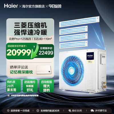 海尔多联机云舒pro+一拖多家用一拖三拖四中央空调一级能效变频