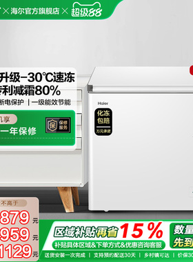 海尔200/300升冰柜商用节能小型家用冷冻冰箱减霜两用冷柜