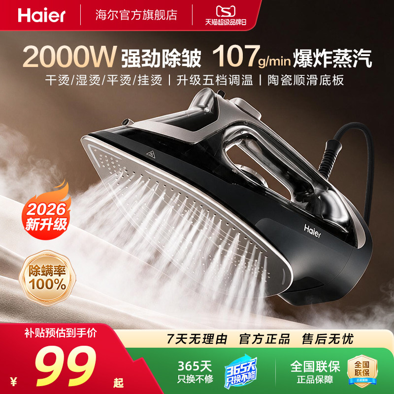 海尔电熨斗家用新款手持小型蒸汽熨斗熨烫机老式裁缝店挂烫机图片