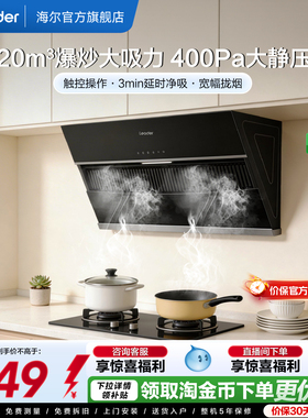 海尔出品统帅吸油烟机IC196侧吸家用厨房大吸力吸油机官方正品