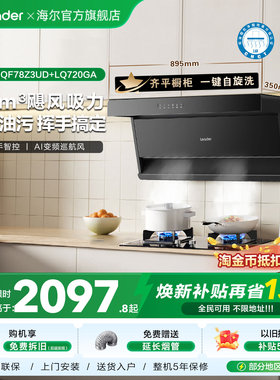 以旧换新|海尔出品统帅抽油烟机燃气灶一套懒人净烟机F28烟灶套装