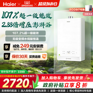 海尔静音燃气热水器一级能效节能恒温ECO5清氧 政府换新补贴
