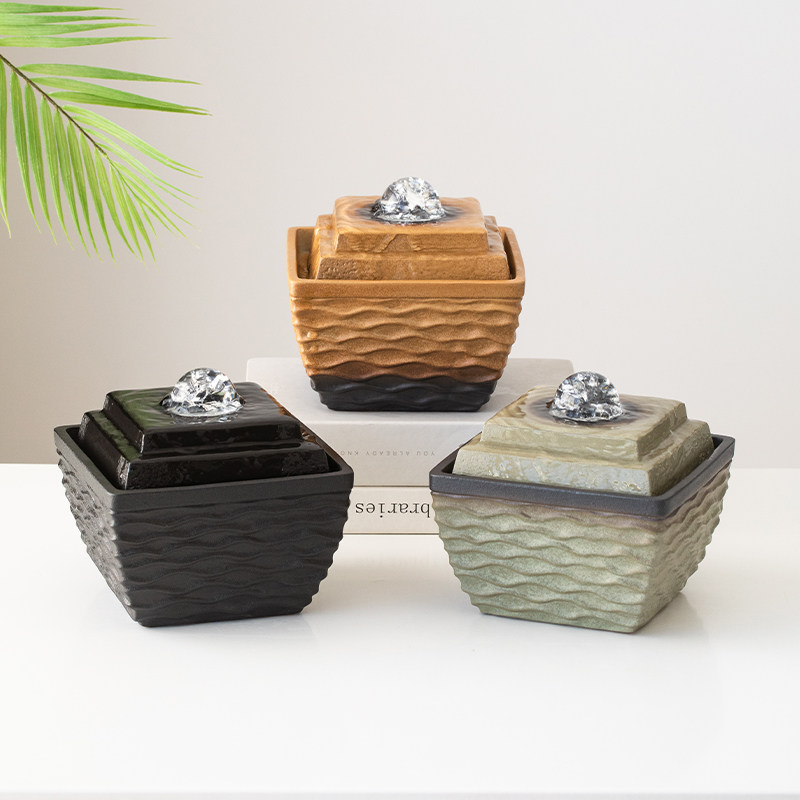 陶瓷流水摆件循环水小型喷泉招财风水球办公室茶装饰公司开 业礼,家居饰品,装饰摆件,淘宝优惠券,粉丝福利购,淘宝优惠卷