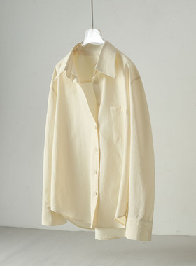 黄色通勤风廓形衬衫女长袖宽松百搭显瘦26四季可穿上衣