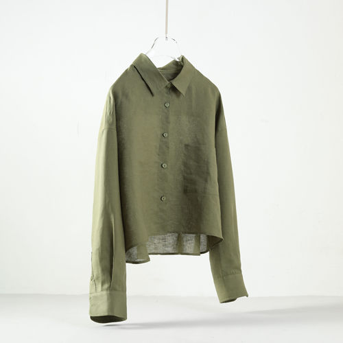 透气棉麻长袖衬衫女春秋季