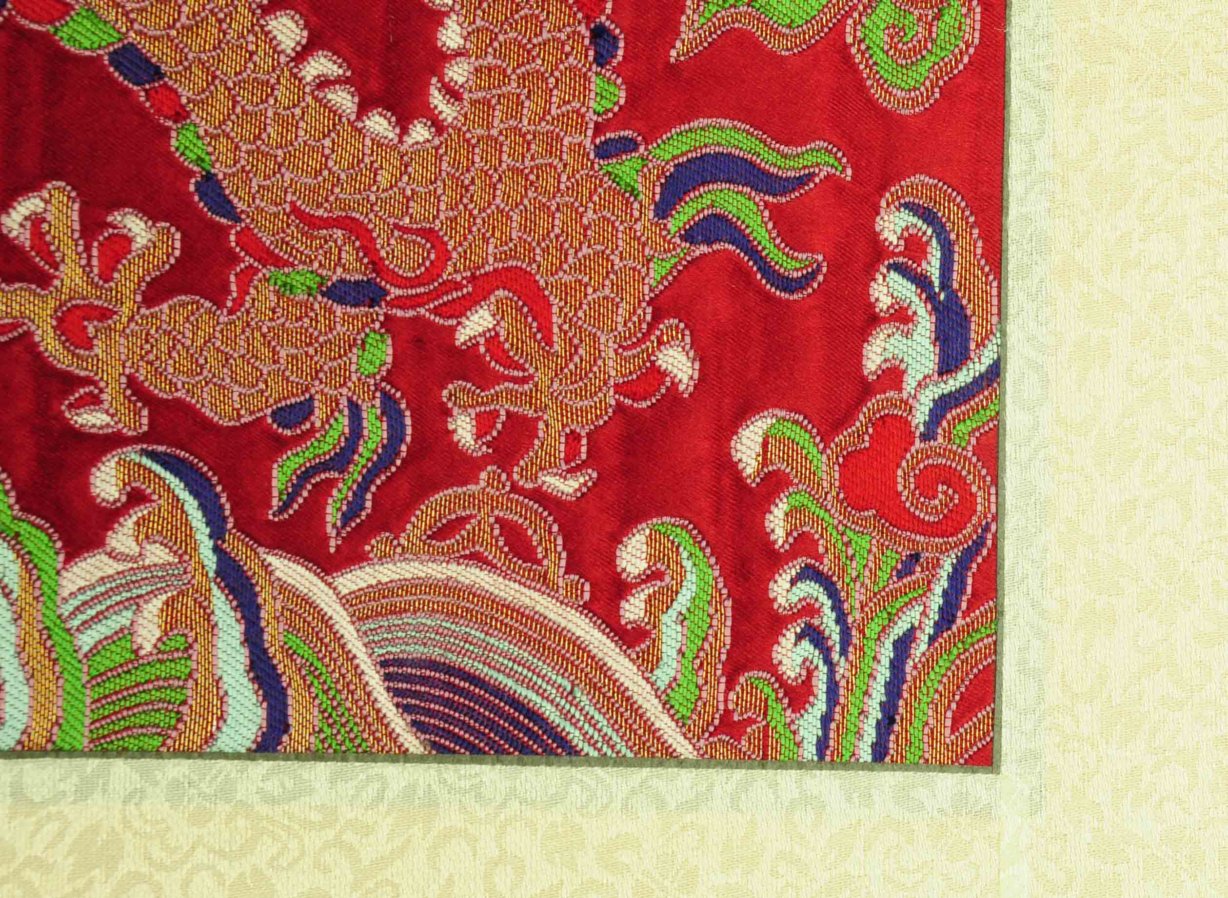 南京云锦横轴卷轴 双龙戏珠 装饰墙画  小小礼品创意中国风送老外