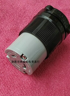 灰色WJ-9420B美规NEMA L14-20 20A125V UL引挂式防松插座台湾嵘光
