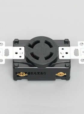 旋转防松埋入型暗装4360 30A600V4P黑色工业配线AMERICAN DENKI