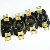 L14 6420B 20R 插座WJ UL20A125V台湾嵘光 美规防松暗装 黑色NEMA