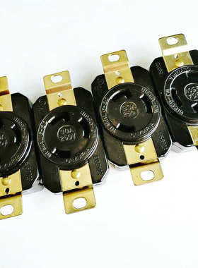 黑色NEMA L14-20R 美规防松暗装插座WJ-6420B UL20A125V台湾嵘光