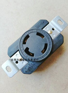 美规四孔插座NEMA L14-30R 30A125V4P WJ-6430B防松暗装插座 UL