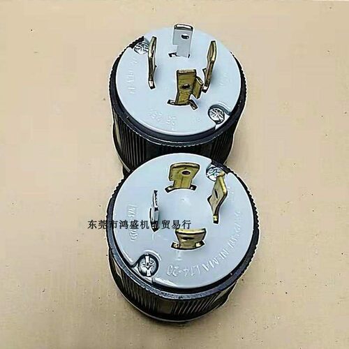 黑色WJ-8420美规NEMA L14-20引挂插头UL 20A125V4台湾嵘光OLYMPIA