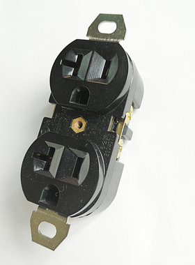 XD国产优质美式双联暗装插座NEMA 5-20R 20A125V黑色118型UL暗装